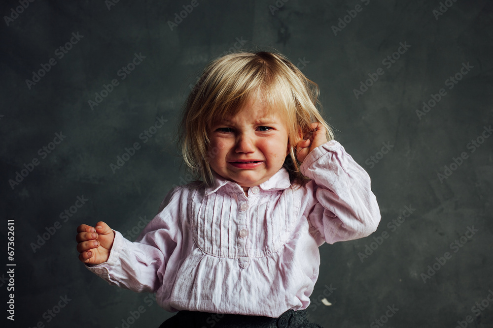 Portrait of emotional little girl Portrait of emotional little girl