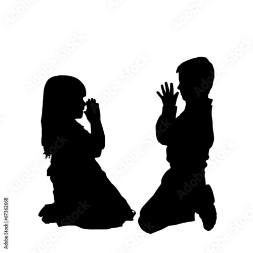 Vector silhouette of children.