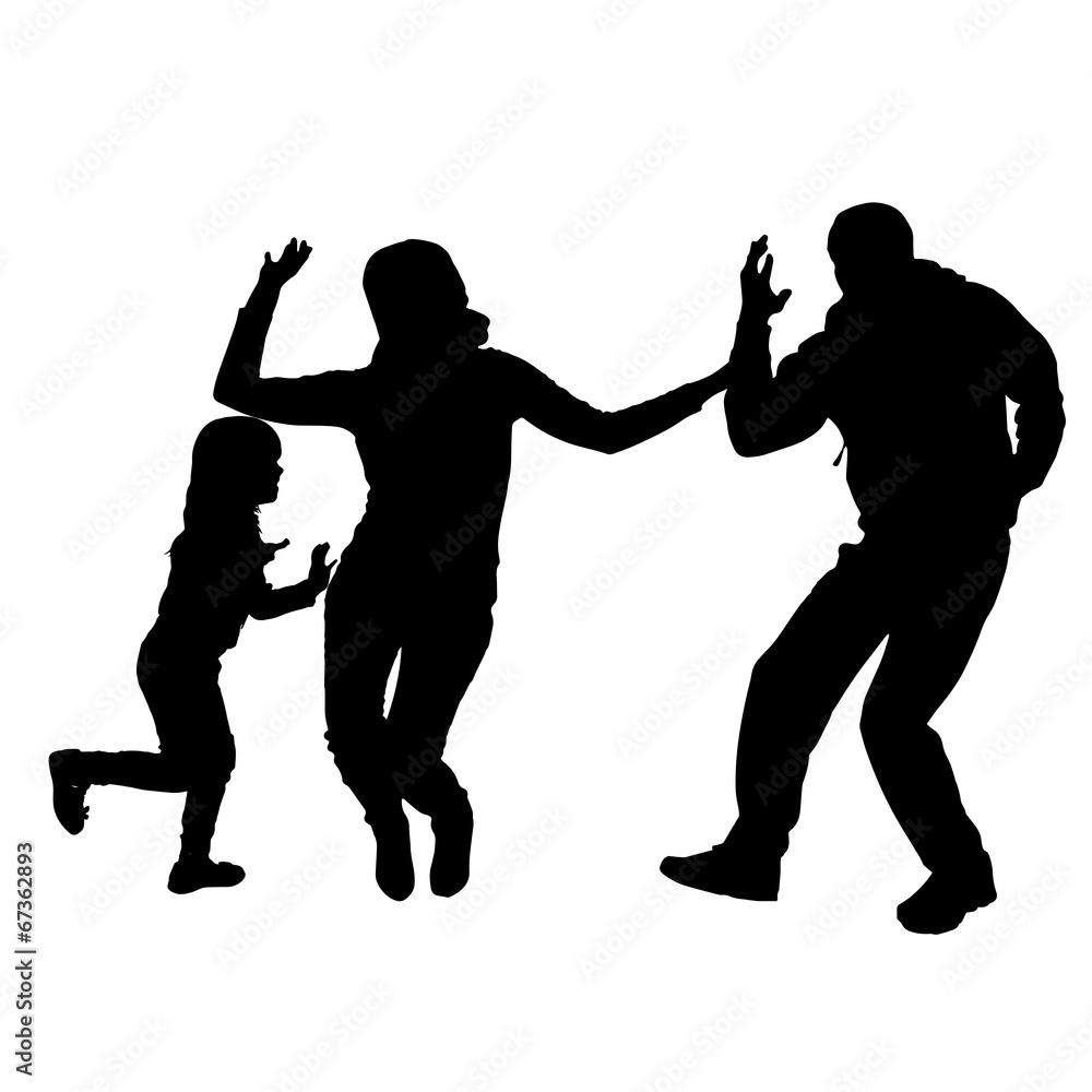 Vector silhouette of a family. Vector silhouette of a family.
