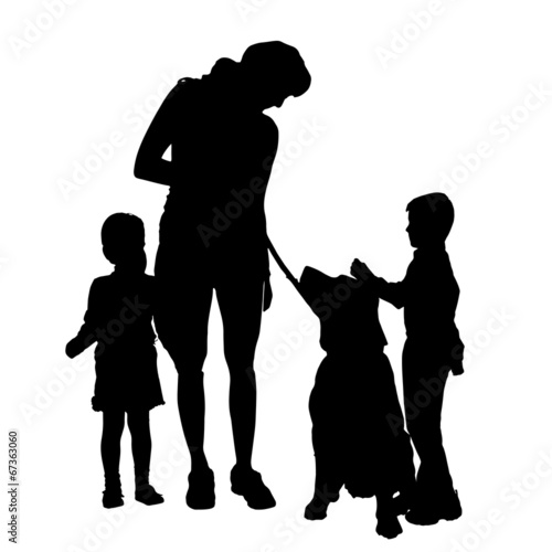 Vector silhouette of a family.