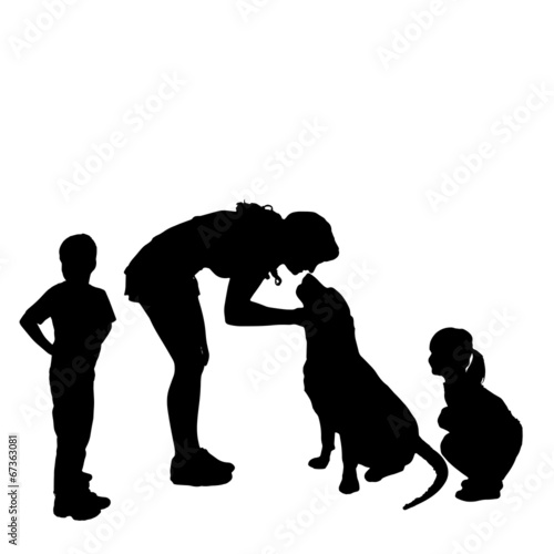Vector silhouette of a family.