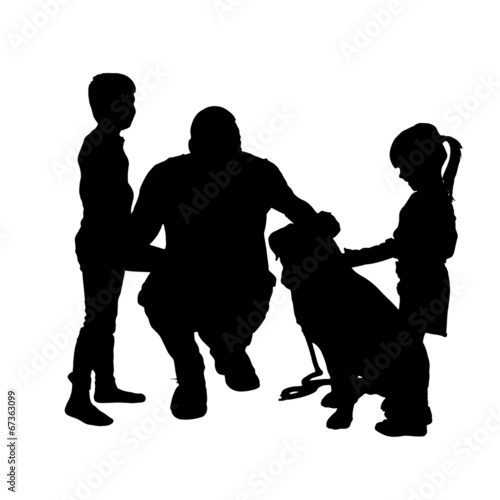 Vector silhouette of a family.