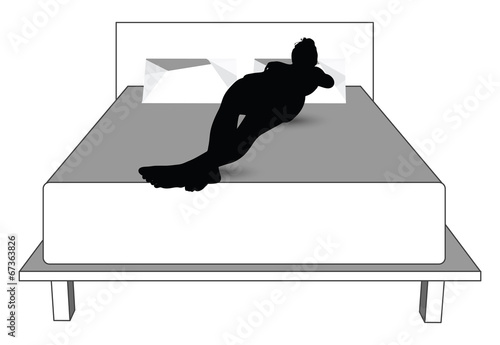silhouette of woman in bed