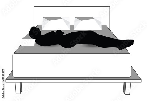 silhouette of woman in bed