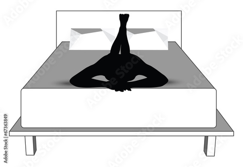 silhouette of woman in bed