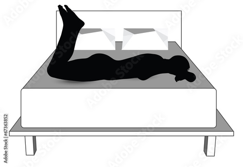 silhouette of woman in bed