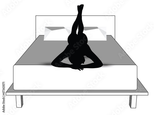 silhouette of woman in bed