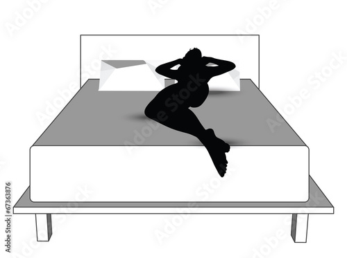 silhouette of woman in bed