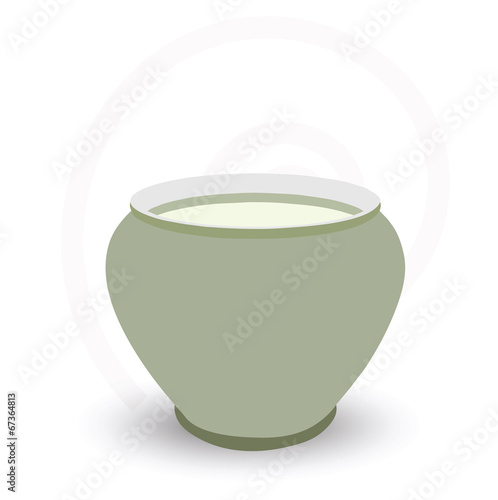 green bowl isolated on white