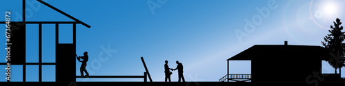 Vector silhouette of workers.