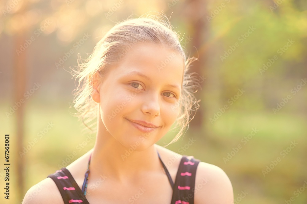 Teen girl resting on the nature Teen girl resting on the nature
