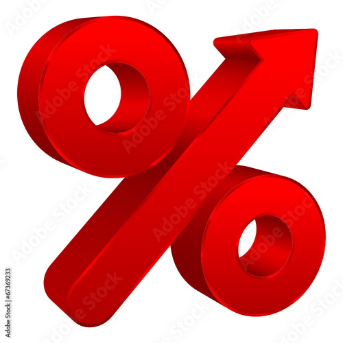 Red Percent Sign Arrow Up
