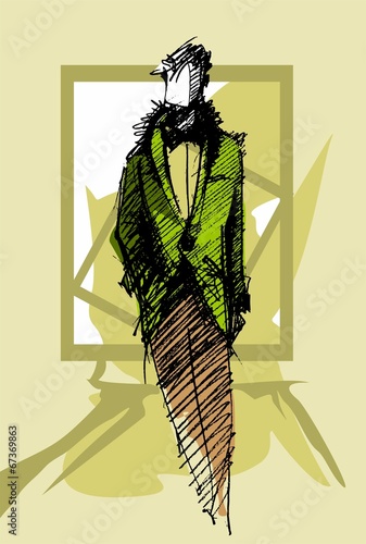 Fashion man. Fashion model. Sketch man for design. Hand drawn. Vector illustration. Stylish man
