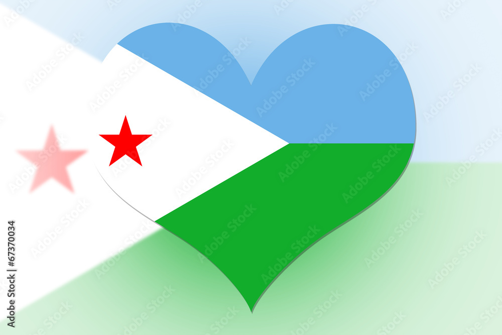 Djibouti Flag heart