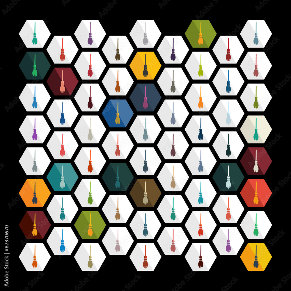 Flat design: witch broom Flat design: witch broom