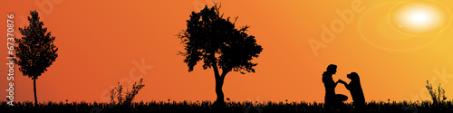 Vector silhouette of nature.