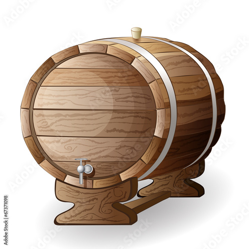 wooden barrel vector illustration isolated on white background