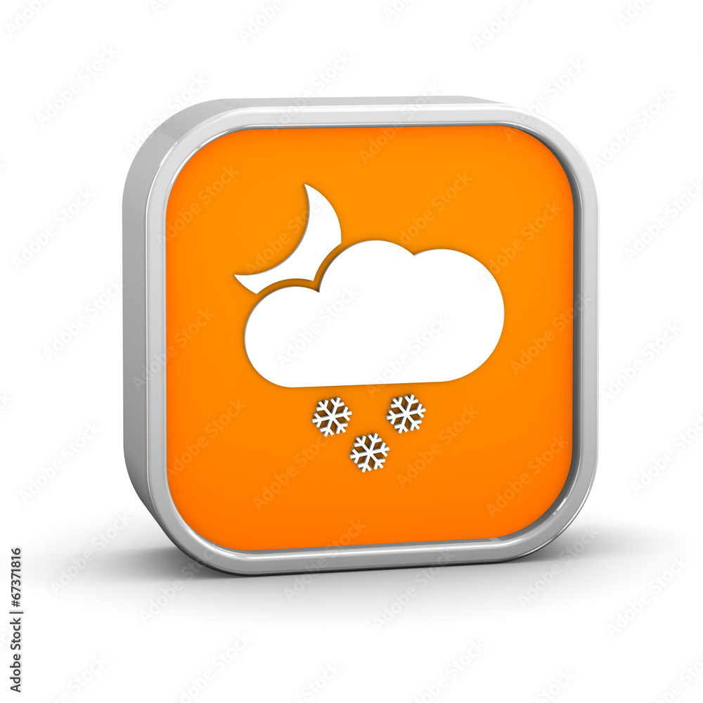 Partly to mainly cloudy with small amount of snow at night sign Partly to mainly cloudy with small amount of snow at night sign