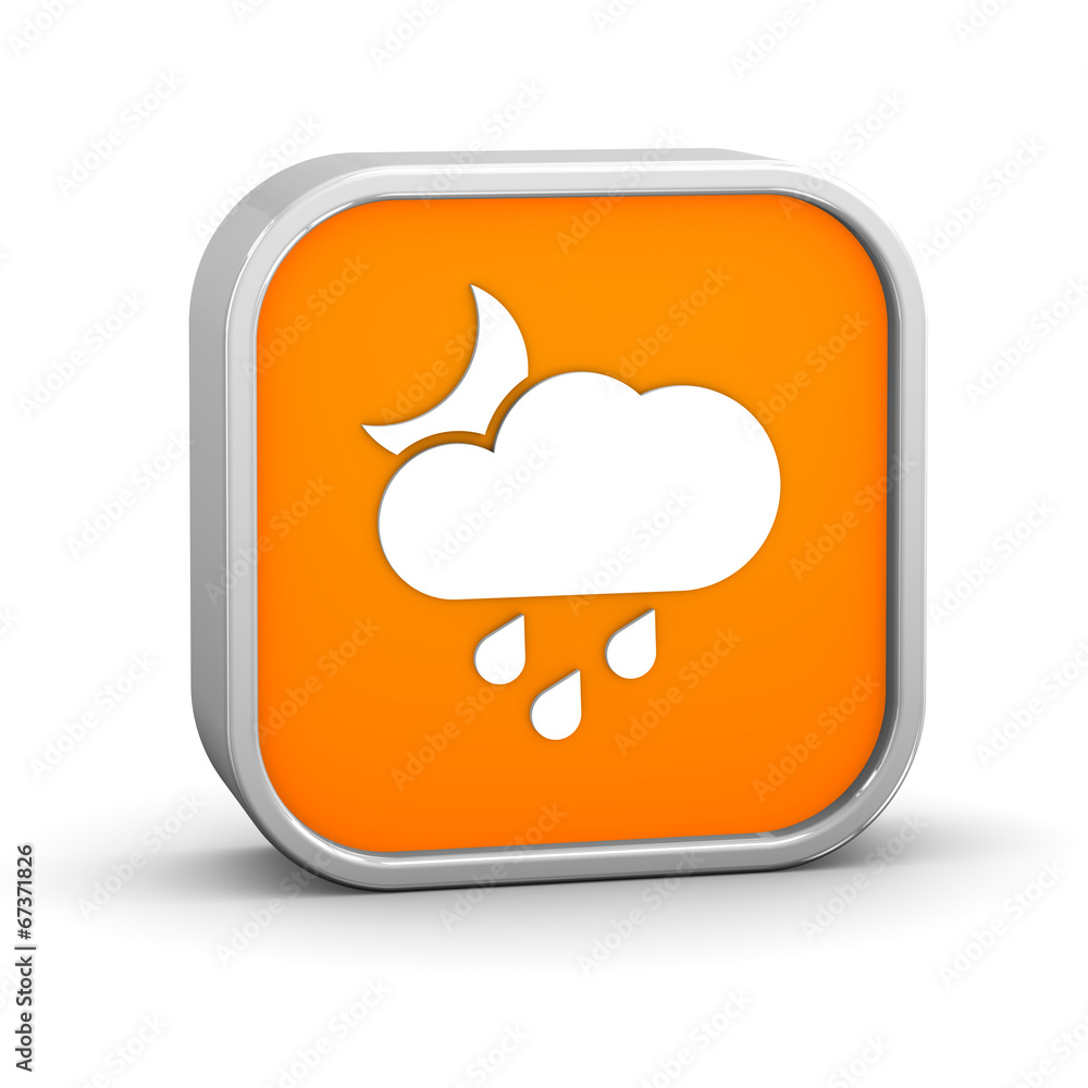 Cloudy at night with small amount of rain sign Cloudy at night with small amount of rain sign