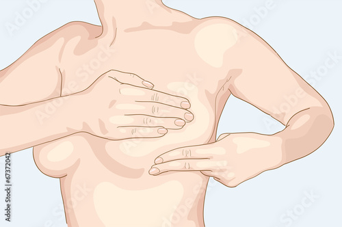Self-inspection of a mammary gland.