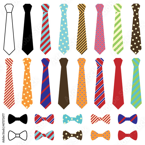 Set of Vector Ties and Bow Ties