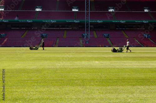 Greenkeepers at Parken national stadium © Mikkel Bigandt
