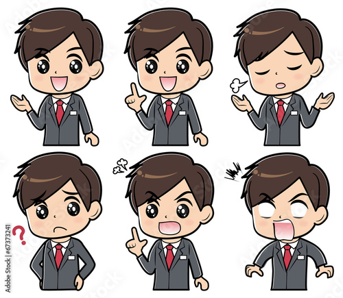 スーツ男性　表情セット