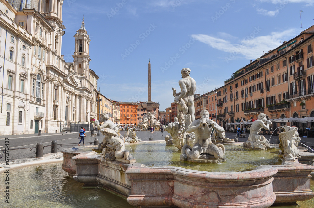 Fontana of the Four Rivers in Rome