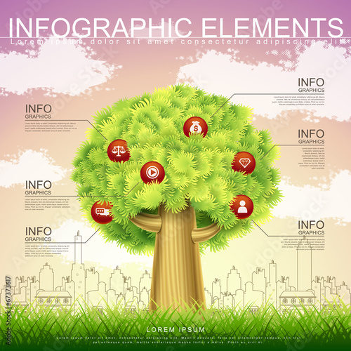 vector infographic template with tree element
