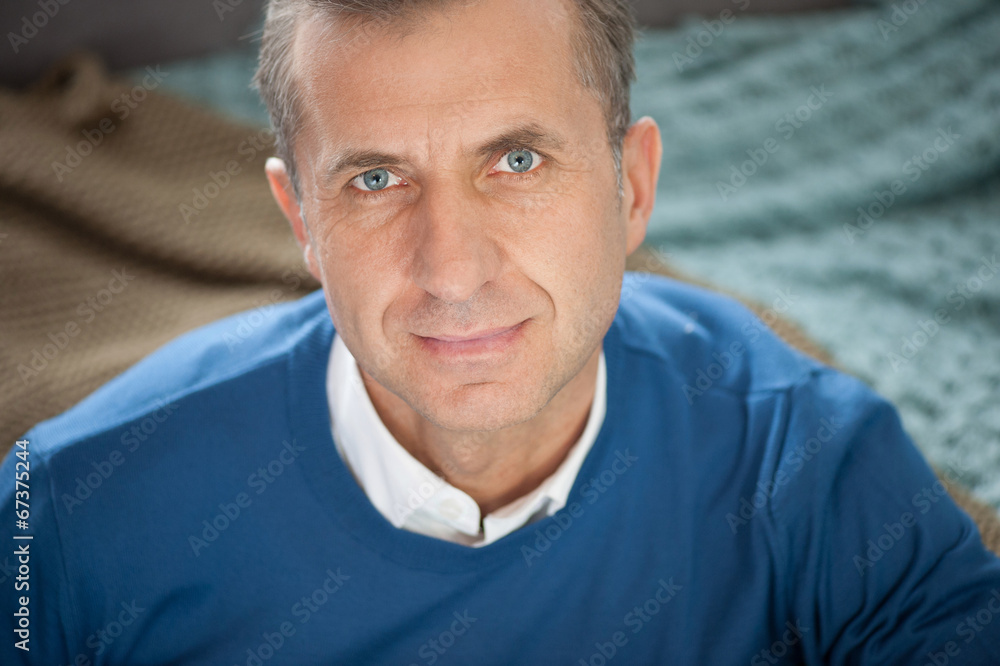Close portrait od man at home Close portrait od man at home