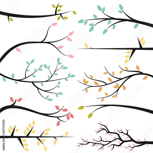 Vector Collection of Tree Branch Silhouettes