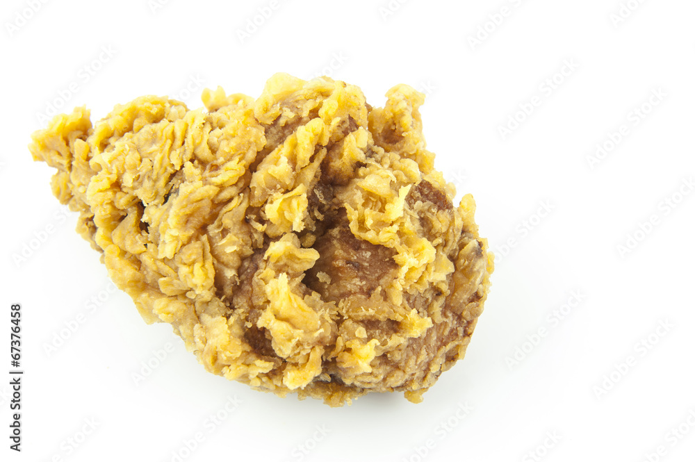 fried chicken on the white background fried chicken on the white background