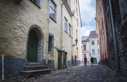 Fototapeta Naklejka Na Ścianę i Meble -  Old Street of Tallinn Estonia