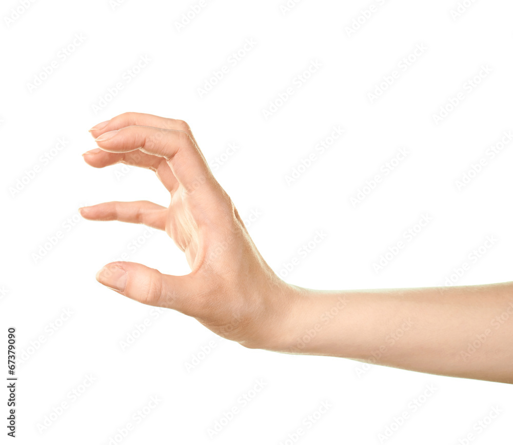 Female caucasian hand gesture isolated Female caucasian hand gesture isolated