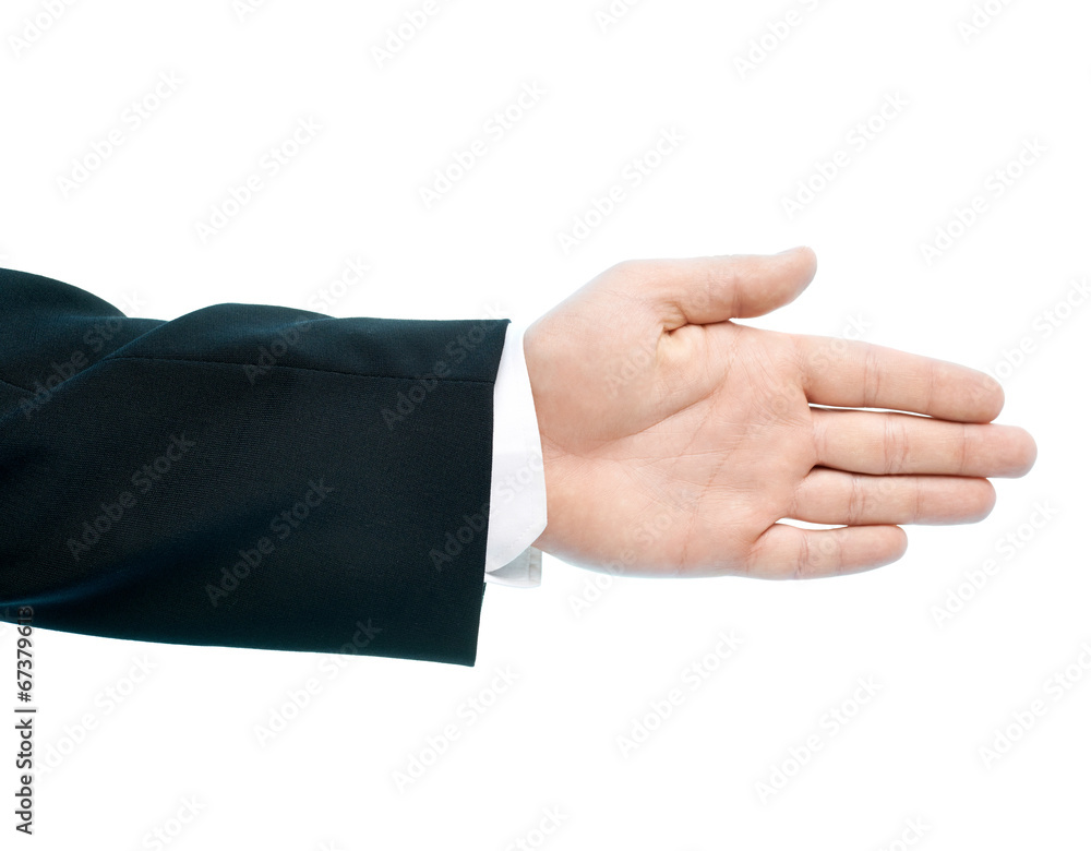 Caucasian male hand composition isolated