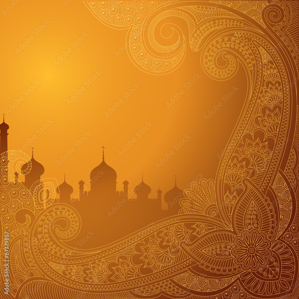 Eid ka chand Mubarak (Wish you a Happy Eid Moon ) background - obrazy, fototapety, plakaty 