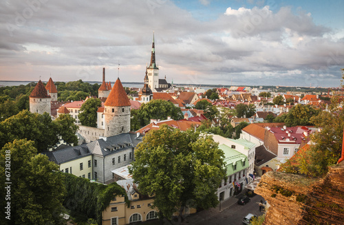 Scenic summer aerial panorama of Tallinn, Estonia
