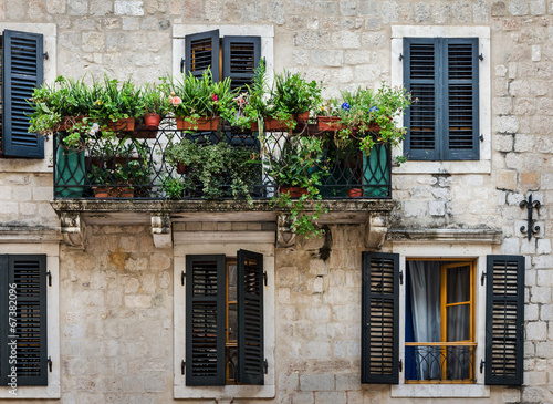 Canvas Print Balcony with flowers