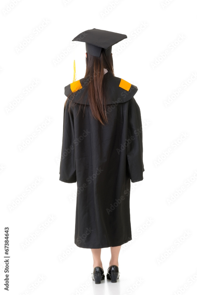 Asian graduation woman of rear view