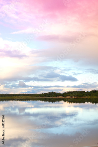 autumn evening by the lake