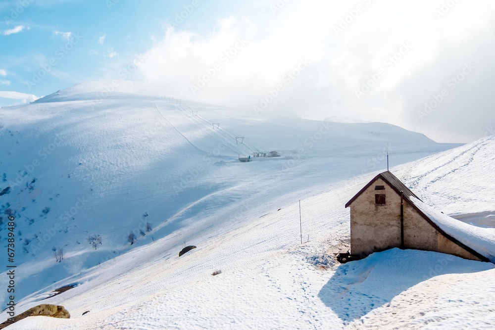 Ski Hütte in Alps