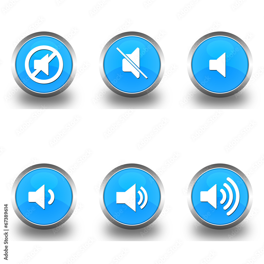 SET ICONES BOUTONS SON COLLECTION BLEUE SET ICONES BOUTONS SON COLLECTION BLEUE