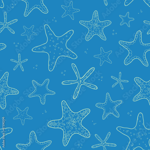 Starfish blue texture seamless pattern background