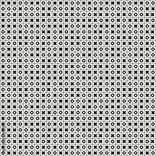 Tic tac toe (Noughts and crosses, Xs and Os) seamless pattern