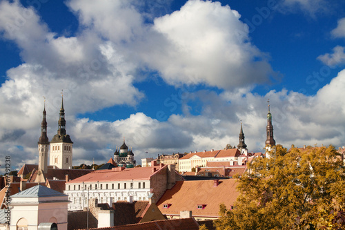Tallinn city street in autumn