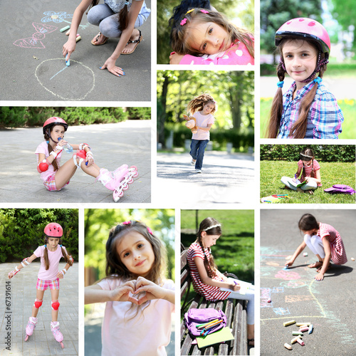 Collage of photo with child...