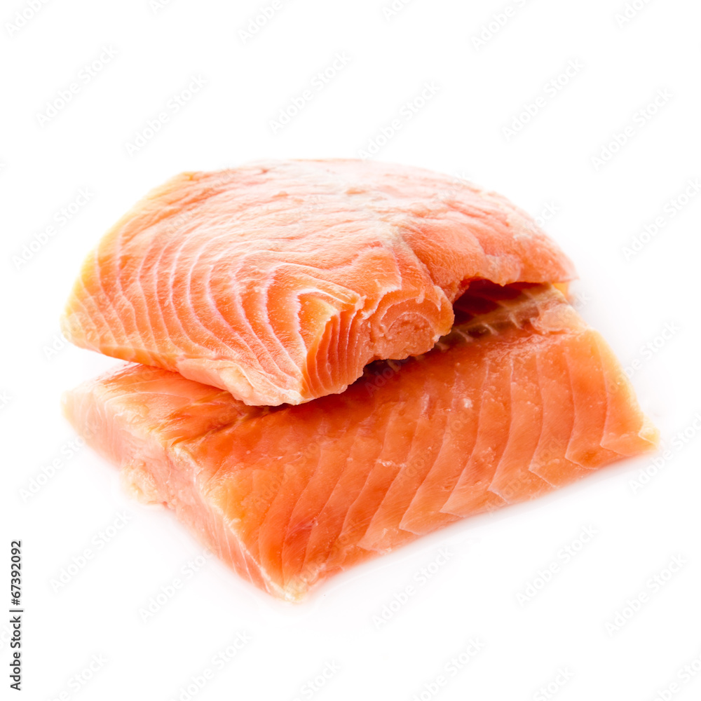 Salmon fillet isolated on white. Salmon fillet isolated on white.