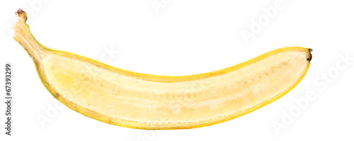 Halved ripe banana isolated on white