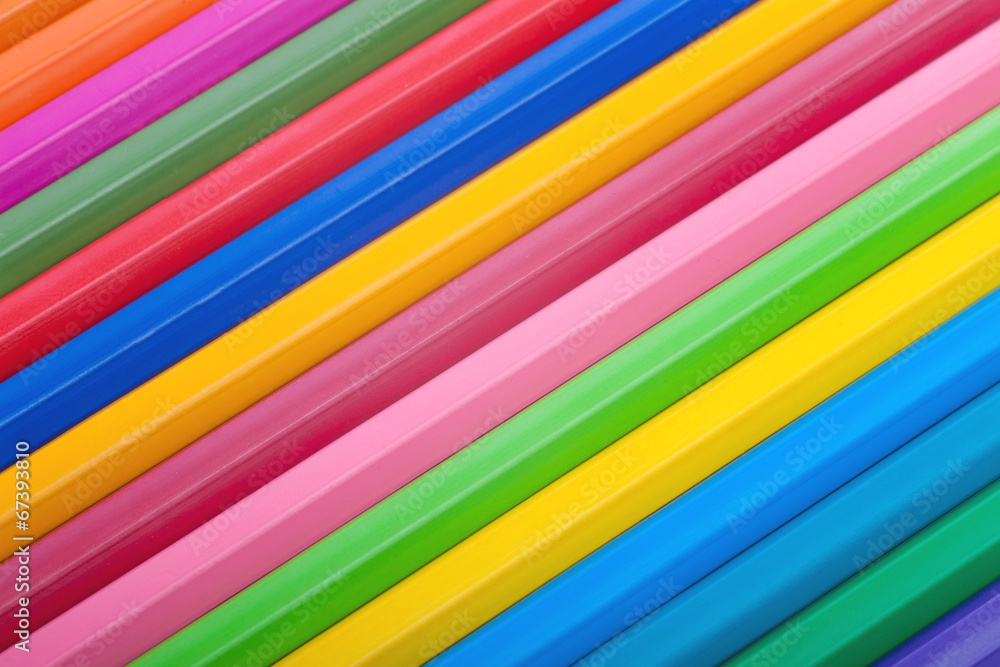 Diagonal row of colorful pencils Diagonal row of colorful pencils