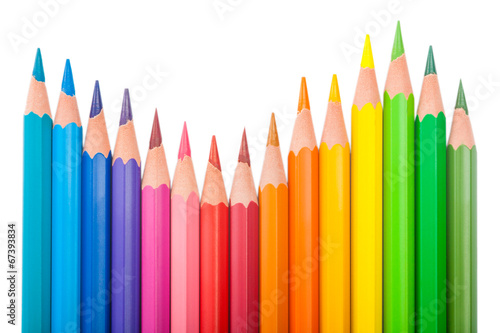 set of color pencils wave-shaped